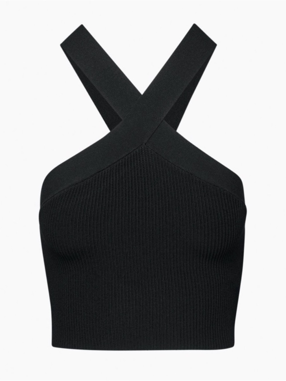 Aritzia Babaton sculpt knit cross tank top black size small